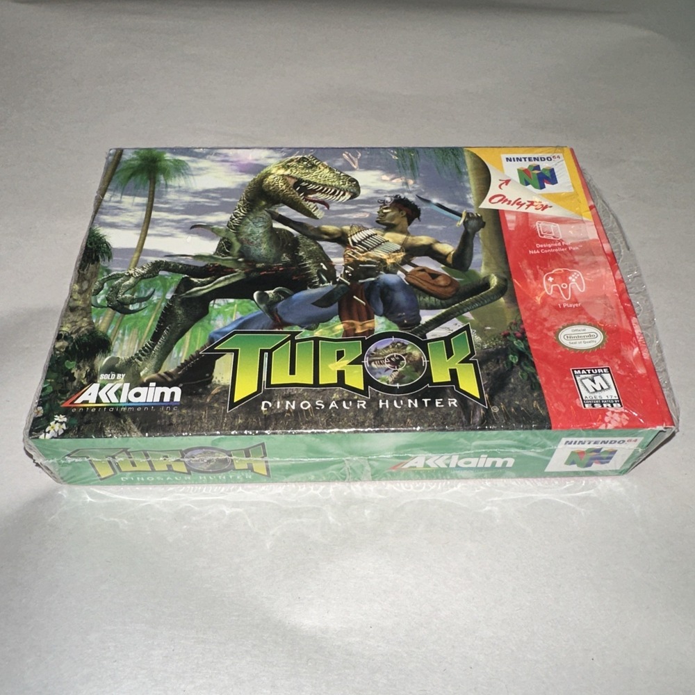 Turok: Dinosaur Hunter (Nintendo 64 N64) CIB Complete Original Shrink Wrap, Open